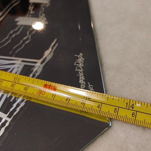 VIntage Octagon Art Deco Wall Mirror Etched Glass - Picture 5 of 5